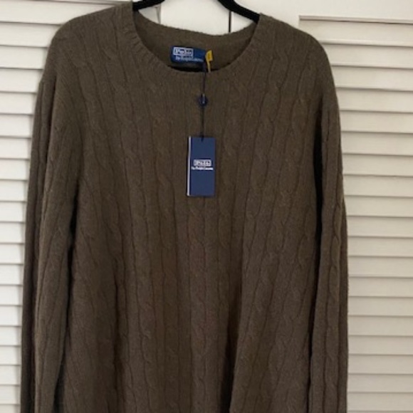 Polo by Ralph Lauren Cashmere Olive Crewneck Sweater - Picture 6 of 7